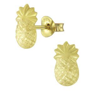 Gold Plated Sterling Silver Pineapple Earrings